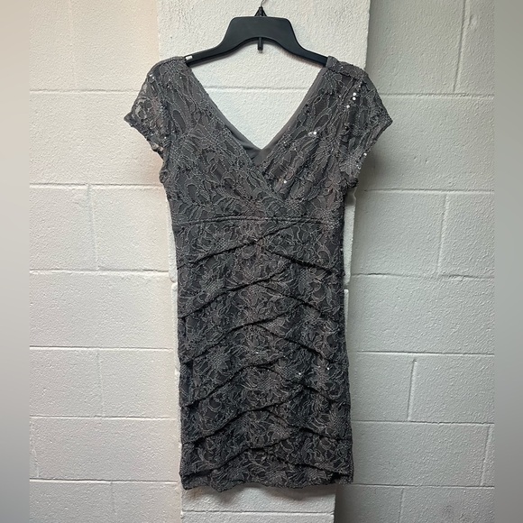 Scarlett Dresses & Skirts - Scarlett Charcoal Lace Mini Dress. 10